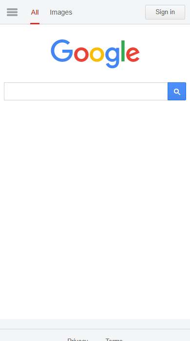 Google Search homepage on a phone