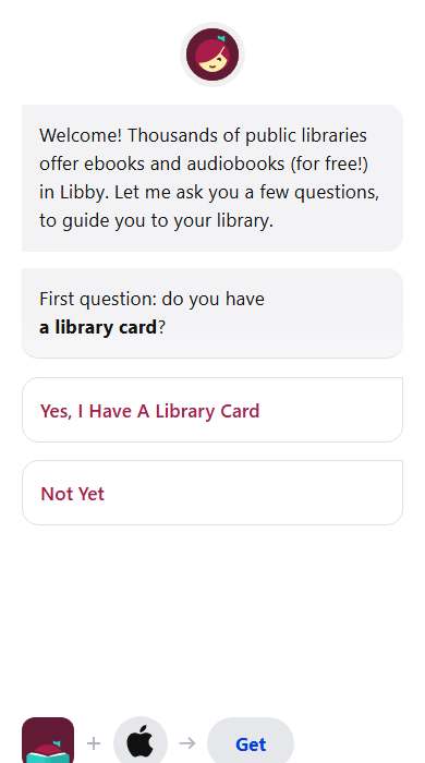 Libby homepage on a phone