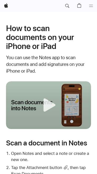 Notes app or Google Drive scan homepage on a phone