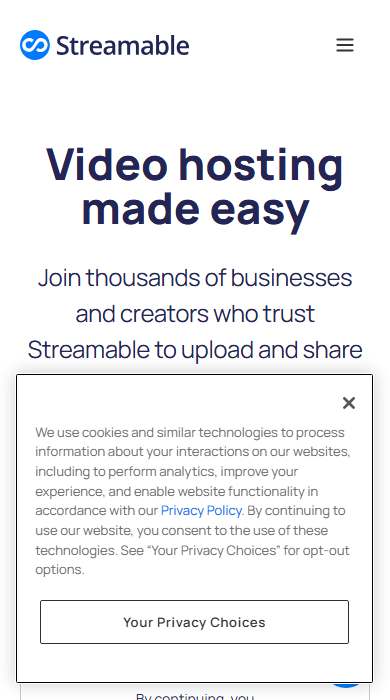 Streamable homepage on a phone